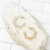 Acrylic Scallop Hoop Earrings - Ivory