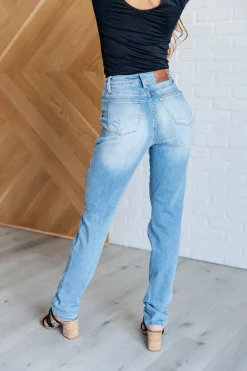 Aiden High Rise Patch Pocket Distressed Boyfriend Jeans by Judy Blue