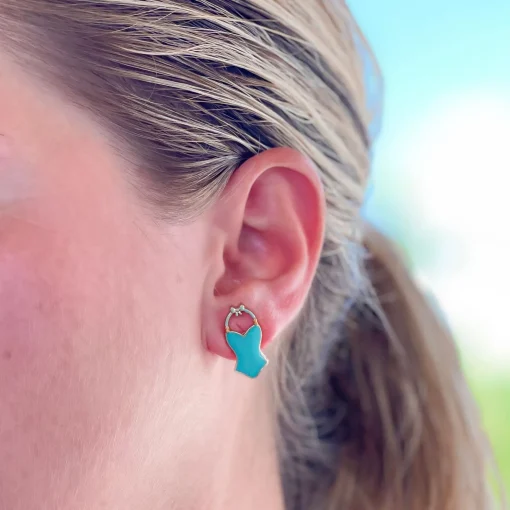 Aqua Swimsuit Signature Enamel Studs by Prep Obsessed