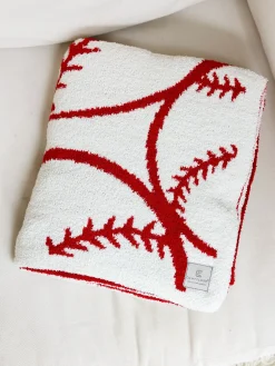 Baseball Print Cozy Throw Blanket