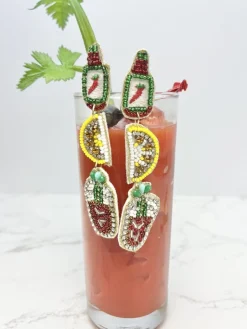 Bloody Mary Beaded Dangle Earrings