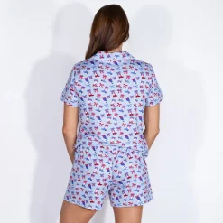 Boots n' Bows Short Sleeve Button Up Sleep Shirt