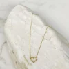 Bright Gold-Dipped Heart Charm Necklace - White