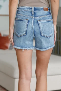 Callie High Rise Adjustable Button Cutoff Shorts by Judy Blue