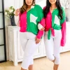 Capture the Day Two Toned Button Up Kelly