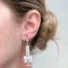 'Cheers!' Pearl Detail Champagne Flute Dangles - White
