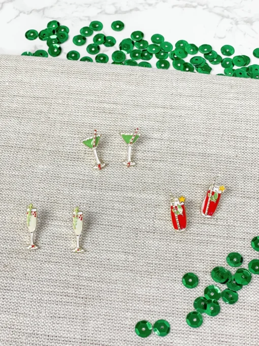 Christmas Bubbly Enamel Stud Earrings by Prep Obsessed