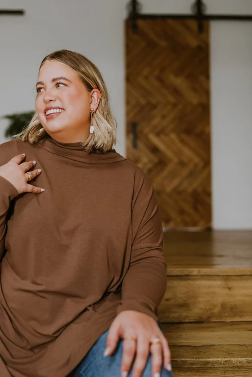 Comfort First Cowl Neck Hi-Low Long Sleeve (Ships in 2-3 Weeks)