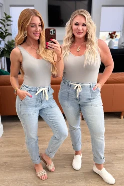 Cooper High Rise Vintage Denim Jogger by Judy Blue