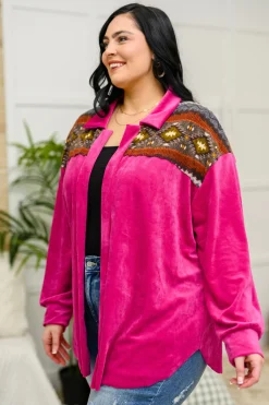 Cozy Cabin Days Sweater in Magenta