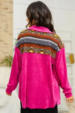 Cozy Cabin Days Sweater in Magenta