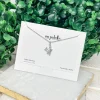 Cubic Zirconia Dainty Cluster Pendant Necklace - Silver