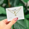 Cubic Zirconia Layered Bow Necklace - Gold