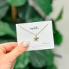 Cubic Zirconia Turtle Pendant Necklace - Gold