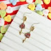 Cupid's Arrow Pave Heart Dangle Earring
