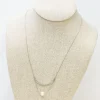 Dainty Pearl Pendant Chain Necklace - Silver