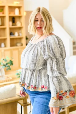 Don't Tempt Me Embroidered Blouse