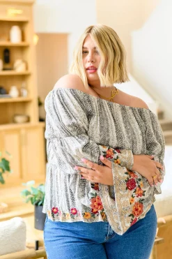 Don't Tempt Me Embroidered Blouse