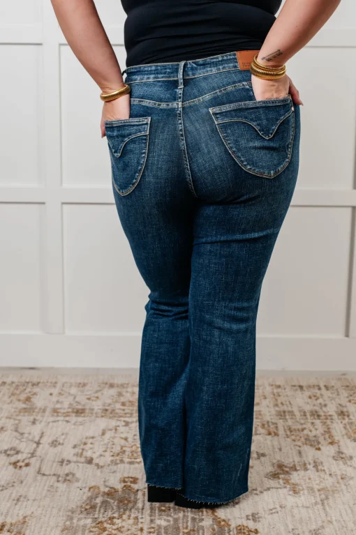 Edna High Rise Control Top Shield Pocket Flare Jeans by Judy Blue