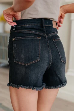 Ember High Rise Control Top Fray Hem Shorts by Judy Blue