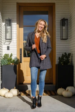 Enjoy This Moment V Neck Blouse In Toffee