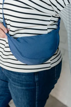 Essentially Everything Round Mini Crossbody Bag in Dusty Blue