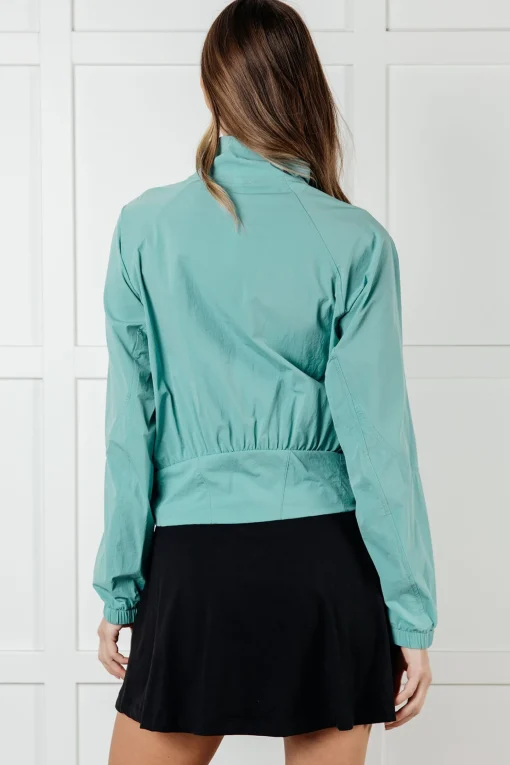 Fit Happens Nylon Tennis Jacket in Tidal Wave