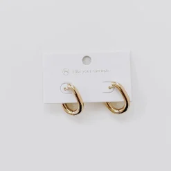 Flirty Fantasy Oval Hoop Earrings by Pretty Simple
