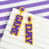 'Game Day' Statement Dangle Earrings - Yellow & Purple