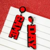 'Game Day' Statement Dangle Earrings - Black & Red