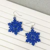 Glitter Snowflake Dangle Earrings