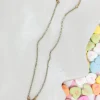 Glitzy Chain Heart Necklace - Red