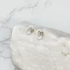 Glitzy Locked Link Earrings - White