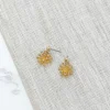 Glitzy Sunburst Drop Earrings - Gold