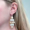 Gold & Silver Seashell Cluster Dangle Earrings