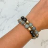 Gold Star Semi Precious Beaded Stretch Bracelet Set