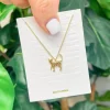 Gold-Dipped Kitty Cat Pendant Necklace