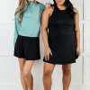 Gym and Tonic Butter Romper Dress in  Black