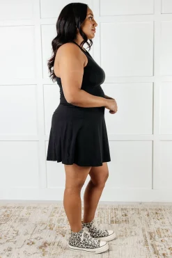 Gym and Tonic Butter Romper Dress in  Black