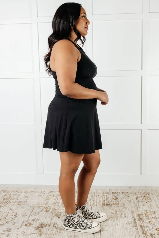 Gym and Tonic Butter Romper Dress in  Black