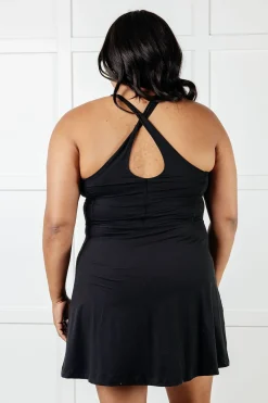 Gym and Tonic Butter Romper Dress in  Black