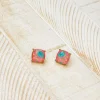 Hibiscus Turtle Printed Stud Earrings