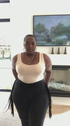 Hilary Side Fringe Skinny Jegging In Black by Judy Blue