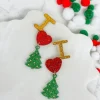 I Love Christmas Dangle Earrings