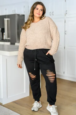 Irish Coffee Knitted Crop V Neck Sweater
