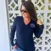 Jules Monogrammed V-Neck Sweater (Ships in 2-3 Weeks)