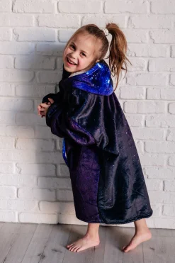 Kids Oversized Hoodie Blanket in Starry Sky