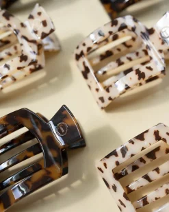 Large Teleties Flat Square Clip - Tortoise