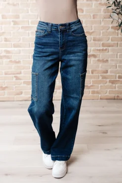 Leila High Rise Cargo Straight Jeans by Judy Blue