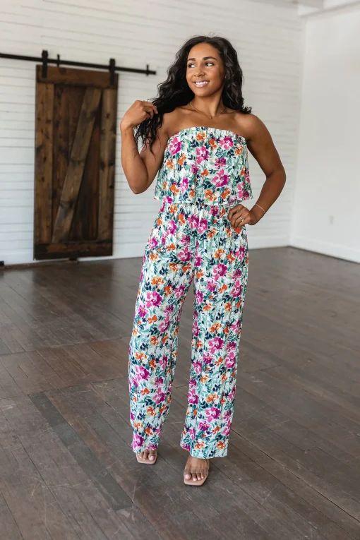 Life of the Party Floral Jumpsuit in Green